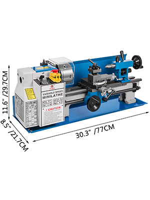 Mini Metal Lathe Machine 7"x14" 550W 180x350mm Variable Speed with 3 Jaw Chuck for Metalworking Turning Drilling Threading