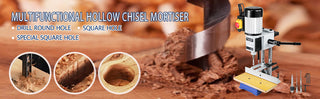 Benchtop Mortiser Machine Mortising Tenon Machine Square / Round Hole for Woodworking Drilling Wood Metal Milling Slotting