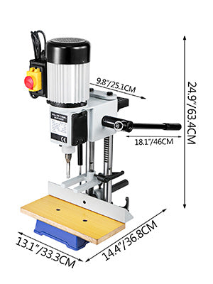 Benchtop Mortiser Machine Mortising Tenon Machine Square / Round Hole for Woodworking Drilling Wood Metal Milling Slotting