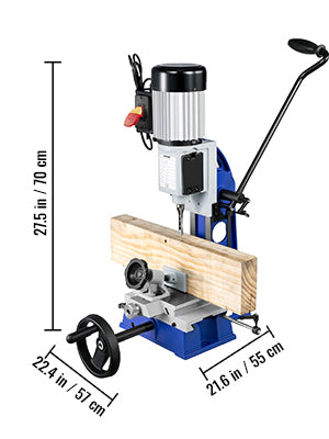 Benchtop Mortiser Machine Mortising Tenon Machine Square / Round Hole for Woodworking Drilling Wood Metal Milling Slotting