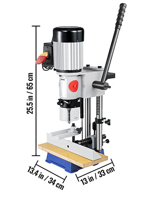 Benchtop Mortiser Machine Mortising Tenon Machine Square / Round Hole for Woodworking Drilling Wood Metal Milling Slotting