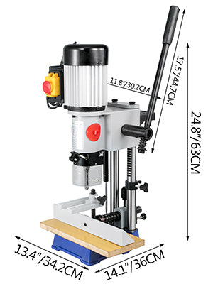 Benchtop Mortiser Machine Mortising Tenon Machine Square / Round Hole for Woodworking Drilling Wood Metal Milling Slotting