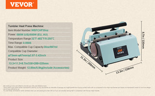 Tumbler Heat Press Machine 2 Station Heaters 11-30oz Mug Press Tumbler Press for Sublimation Tumblers Cups and Mug 19.6lbs