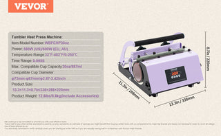 Tumbler Heat Press Machine 2 Station Heaters 11-30oz Mug Press Tumbler Press for Sublimation Tumblers Cups and Mug 19.6lbs