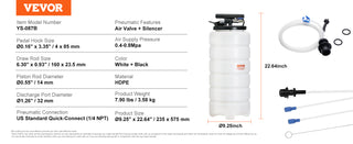 6.5L/15L Pneumatic/Manual Fluid Extractor with Suction Hose Oil Changer Pump for Automotive Fluids Vacuum Evacuation