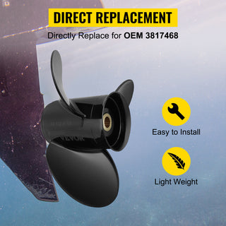 Replace for OEM 3817468 3-Blade 14.5"x19" Pitch Aluminium Boat Propeller Compatible with Volvo Penta SX Drive All Models