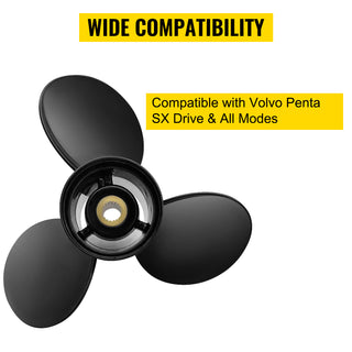 Replace for OEM 3817468 3-Blade 14.5"x19" Pitch Aluminium Boat Propeller Compatible with Volvo Penta SX Drive All Models