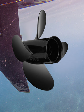 4-Blade 10.3" x 13" Aluminum Boat Propeller, Compatible with Mercury Mariner 25HP Bigfoot/Command Thrust 60Hp Outboard