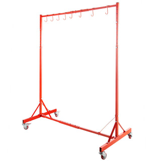 Painting Drying Rack 5ft-7ft Adjustable Height Automotive Paint Stand with 4 Swiveling Wheels 8 Hooks for Engine Hoods