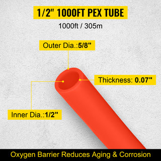 1/2 Inch x 1000ft Pex Tubing Oxygen Barrier O2 Red Radiant Floor Pipe Radiant Heating Systems-Pex Hot And Cold Water Pipe