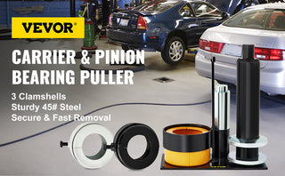 Carrier & Pinion Bearing Puller Compatible with Dana 30,40,50,60,70, 80, Ford 9/10.25" Tool with 3 45# Steel Clamshells