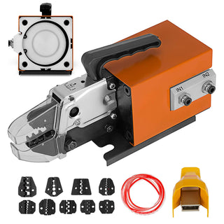 Pneumatic Crimping Tool Am-10 Air Powered Wire Terminal Crimping Machine Pneumatic Crimper Plier Machine 10 Sets Of Dies