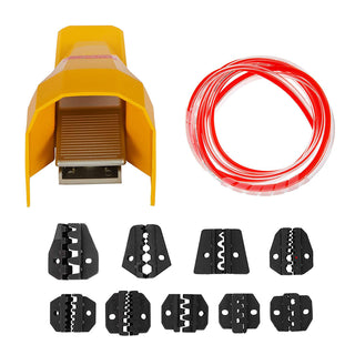 Pneumatic Crimping Tool Am-10 Air Powered Wire Terminal Crimping Machine Pneumatic Crimper Plier Machine 10 Sets Of Dies