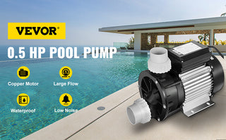 Swimming 1/2 HP 110V Hot Tub 0.37 Kw Water Circulation Spa Pump Above Ground Pool and Whirlpool Bath Black, Clearance Sale