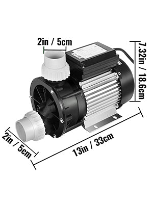 Swimming 1/2 HP 110V Hot Tub 0.37 Kw Water Circulation Spa Pump Above Ground Pool and Whirlpool Bath Black, Clearance Sale