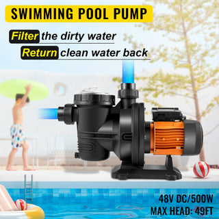 Solar Powered Swimming Pool Pump 500W 900W 1200W 48V 72V 75GPM 92GPM 136GPM Water Pump MPPT Controller for Pumping Water