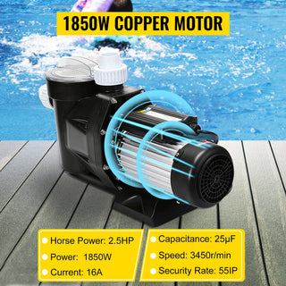 2.5HP Pool Pump Motor With Strainer Basket 1850W Water Pump Aquarium Swimming Pool Pump Circulation Pump Above In Ground