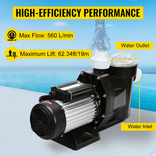 2.5HP Pool Pump Motor With Strainer Basket 1850W Water Pump Aquarium Swimming Pool Pump Circulation Pump Above In Ground