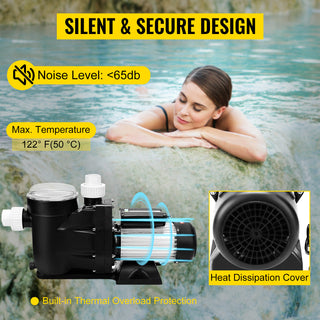 2.5HP Pool Pump Motor With Strainer Basket 1850W Water Pump Aquarium Swimming Pool Pump Circulation Pump Above In Ground