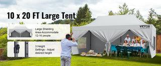 Pop-up Canopy Instant Canopies Removable Sidewalls Portable Gazebo UV Resistant Waterproof Tents for Outdoor Events Party