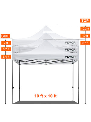 10x10 Pop Up Canopy Tent Outdoor Ten with Removable Sidewalls and Wheeled Bag Instant Portable Shelter for Parties Camping