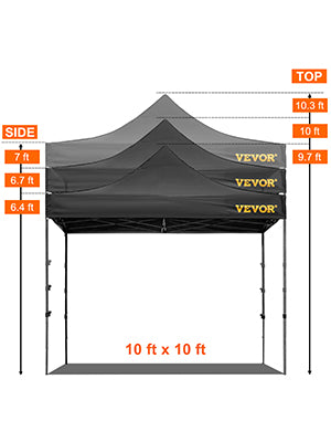 10x10 Pop Up Canopy Tent Outdoor Ten with Removable Sidewalls and Wheeled Bag Instant Portable Shelter for Parties Camping