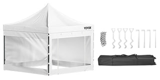 10x10 Pop Up Canopy Tent Outdoor Ten with Removable Sidewalls and Wheeled Bag Instant Portable Shelter for Parties Camping