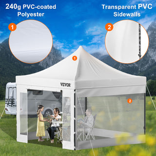 10x10 Pop Up Canopy Tent Outdoor Ten with Removable Sidewalls and Wheeled Bag Instant Portable Shelter for Parties Camping