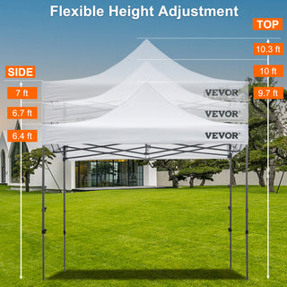 10x10 Pop Up Canopy Tent Outdoor Ten with Removable Sidewalls and Wheeled Bag Instant Portable Shelter for Parties Camping