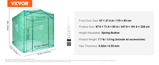 Pop Up Greenhouse Outdoor Simplicity Pop-up Green House High Strength PE Cover for Garden Backyard Planting and Storage