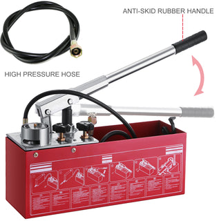 Hydraulic Manual Pressure Test Pump Hydrostatic Water Pressure Tester 0-50 Bar 12L Tank for Pipeline Heating Irrigation