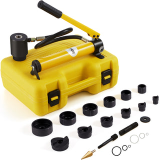 10Ton Hydraulic Knockout Punch Driver Kit 1/2"-2" w/ 6 Dies Carbon Steel Sheet Hole Opener Repair Tool Manuel Hole Digger