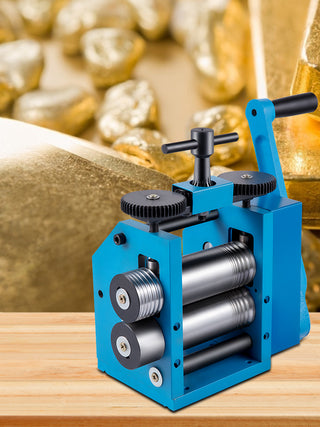 3Inch Rolling Mills Gear Ratio 1:2.5 Manual Combination Metal Jewelry Sheet Square Semicircle Pattern Wire Roller Mill