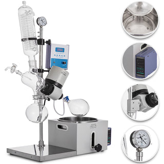 2L 5L R201D RE501 Manual Auto Lifting with LCD Screen 5-120rpm Professional Rotary Evaporator Set Borosilicate Glass