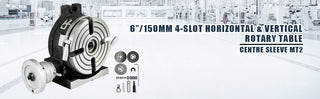 Rotary Table 6inch(150mm) Horizontal Vertical Milling Table 4-Slot MT-2 Indexing Plate Set for Precision Milling Drilling