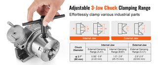 Precision Milling Rotary Table 4''/ 100 mm, Horizontal Vertical Model with 3-Jaw Chuck Indexing Tools for Milling Machines