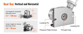 Precision Milling Rotary Table 4''/ 100 mm, Horizontal Vertical Model with 3-Jaw Chuck Indexing Tools for Milling Machines