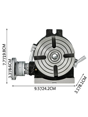 Rotary Table 6inch(150mm) Horizontal Vertical Milling Table 4-Slot MT-2 Indexing Plate Set for Precision Milling Drilling