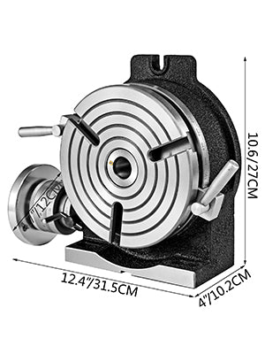 Rotary Table 8 Inch/200 MM Horizontal Vertical MT-3 Rotary Table 3-Slot / 4-Slot for Milling 360 Degrees Precision Working