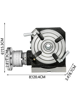 Rotary Table 4inch(100mm) Horizontal Vertical Milling Table 4-Slot MT-2 Indexing Plate Set for Precision Milling Drilling