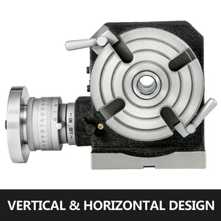 Rotary Table 4inch(100mm) Horizontal Vertical Milling Table 4-Slot MT-2 Indexing Plate Set for Precision Milling Drilling