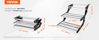 RV Steps 2-Step Manual Retractable RV Stairs Foldable 440 LBS Load Capacity Aluminum Alloy Steps Thickened Steel Plate