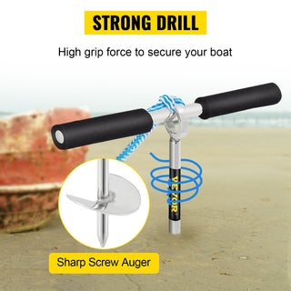 18\" Length Auger to The Beach and Sandbar 316 Stainless Steel Screw Anchor for Jet Ski PWC Pontoon Kayak