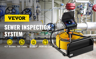 Pipe Inspection Camera with DVR 16GB Micro SD Card 4.3in Monitor 50M Industrial Endoscope IP68 8500mHA Pipe Drain Sewer