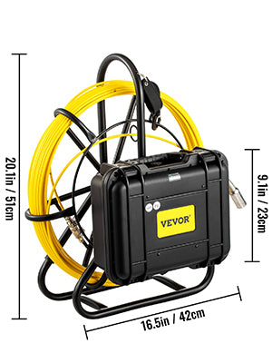 Pipe Inspection Video Camera 9in Monitor 100-300FT 8GB SD Card 23mm Waterproof IP68 Drain Sewer Duct Industrial Endoscope