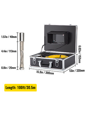 Pipe Inspection Camera 7in Monitor DVR Recording 30/50M Cable 512HZ Pipe Locator Drain Sewer Pipeline Industrial Endoscope