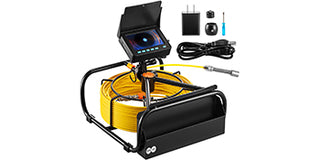 Pipe Inspection Camera with DVR 16GB Micro SD Card 4.3in Monitor 50M Industrial Endoscope IP68 8500mHA Pipe Drain Sewer