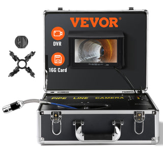 Sewer Camera 7" Screen Pipeline Inspection Camera w/ DVR Function Waterproof Camera w/12 Adjustable LEDs and 16 GB SD Card