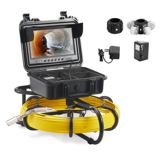 Sewer Camera 9 inch Screen Pipeline Inspection Camera with DVR IP68 Waterproof Industrial Borescope for Sewer Drain Pipe