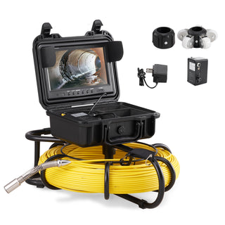 Sewer Camera 9 inch Screen Pipeline Inspection Camera with DVR IP68 Waterproof Industrial Borescope for Sewer Drain Pipe